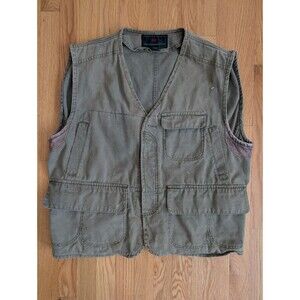 Vintage Abercrombie & Fitch Vest Mens XL Canvas Trail Guide Utility Fishing